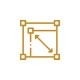 Icon showing compact footprint of the Cube elevator fitting into a small space