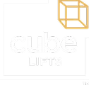 Cube Lifts logo with cube icon, home elevator company