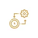 Icon of gear and clock symbolizing fast, efficient installation with no construction